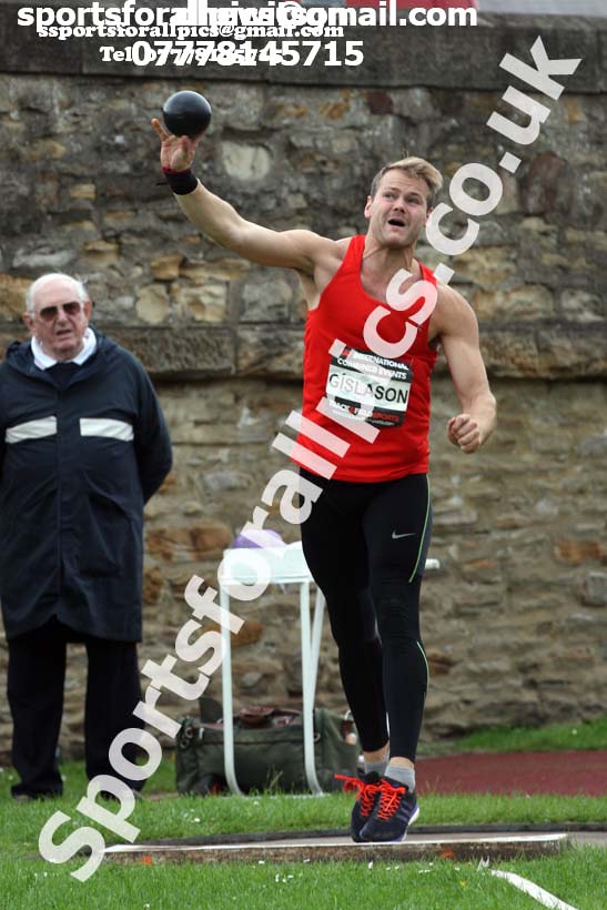 Mens decathlon shot putt, EAP International Cominted Events, Hexham. Photo: David T. Hewitson/Sports for All Pics